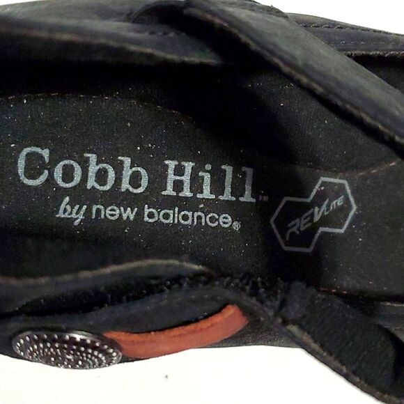 Cobb Hill by New Balance Black Leather Comfort Walking Work Platform Shoes - Picture 13 of 14